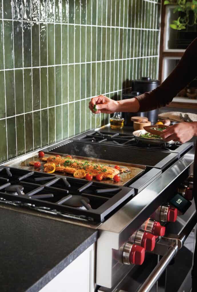 wolf griddle cooking fish