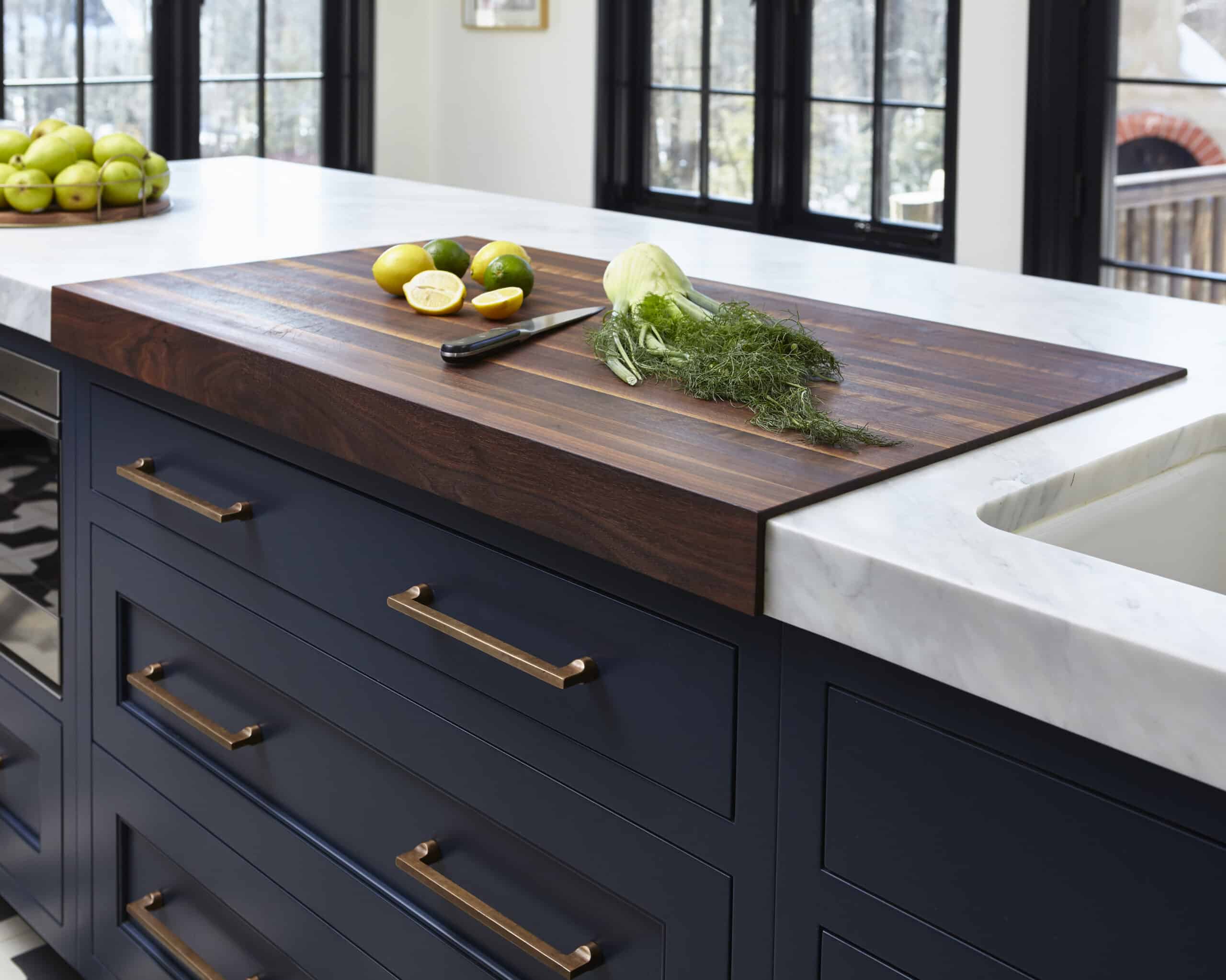 Peter Deane loves using natural wood countertops in his kitchen designs.