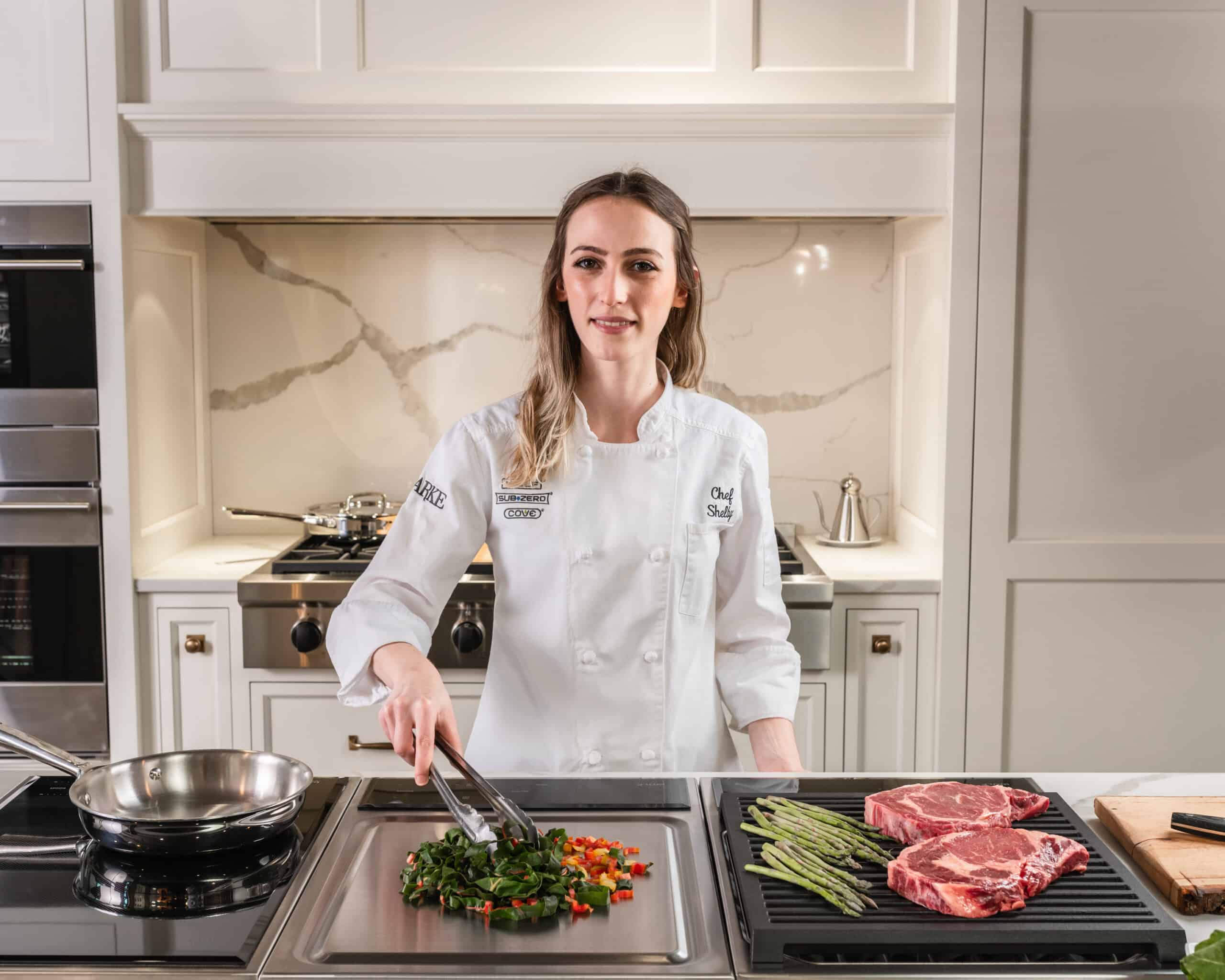 Many Clarke luxury kitchen appliance customers prefer a live or Zoom cooking demonstration to pouring through manuals to understand the exciting features of Wolf appliances.