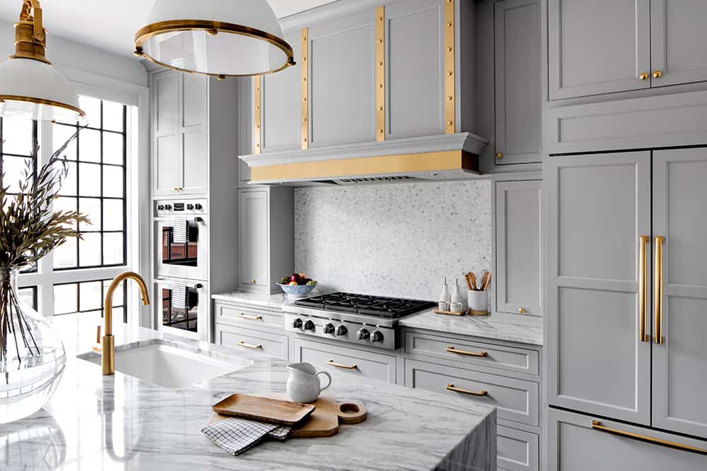 kitchen featuring a wolf rangetop with gray knobs