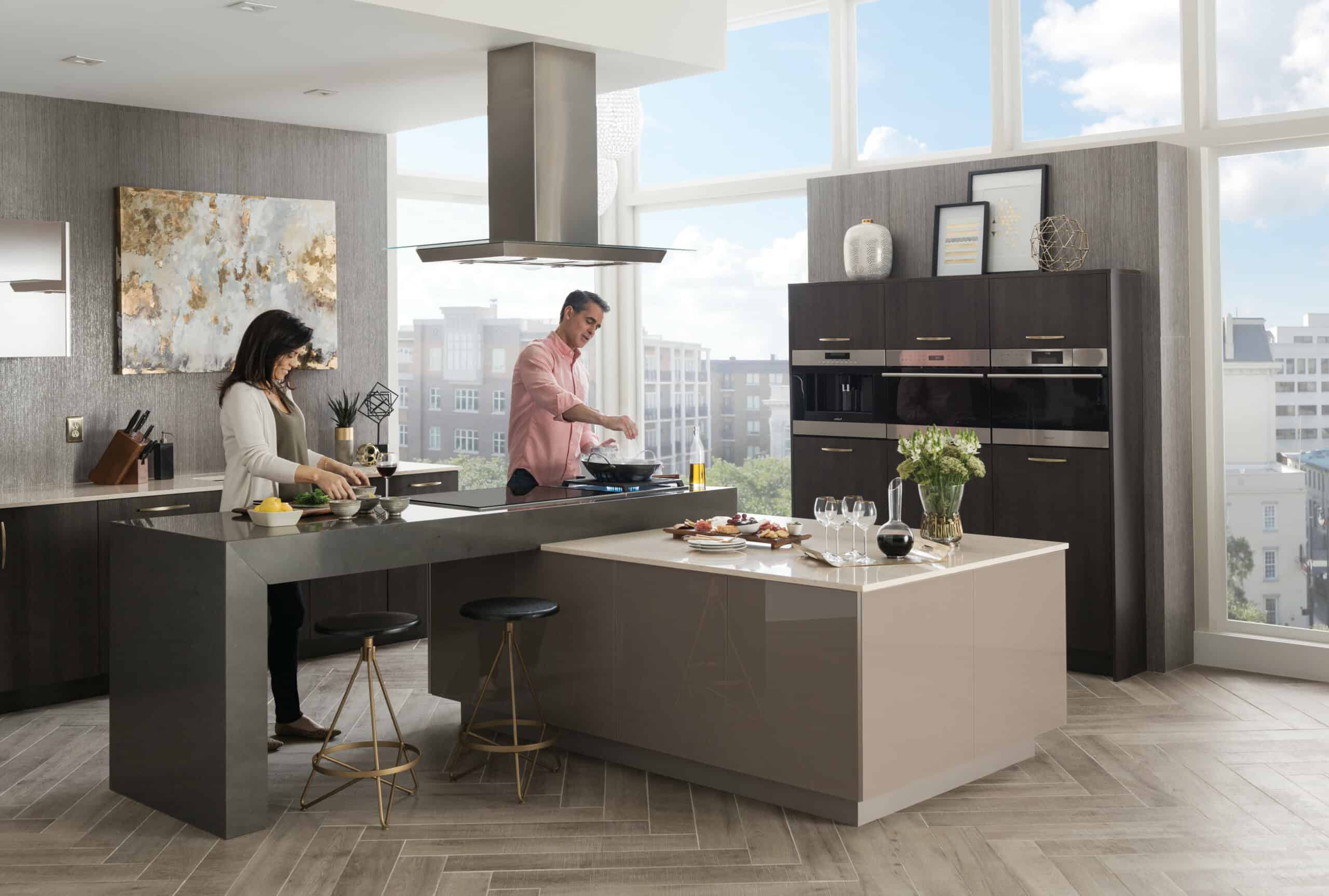 kitchen featuring wolf built-in ovens
