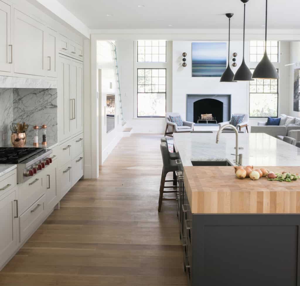 This Nukitchen design connects different parts of the home in a seamless way with Sub-Zero and Wolf appliances offering both form and function.