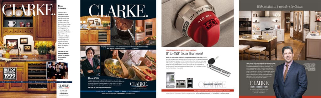 Clarke’s ads have changed, but their message describing the ultimate appliance selection experience has stayed true for 30 years.