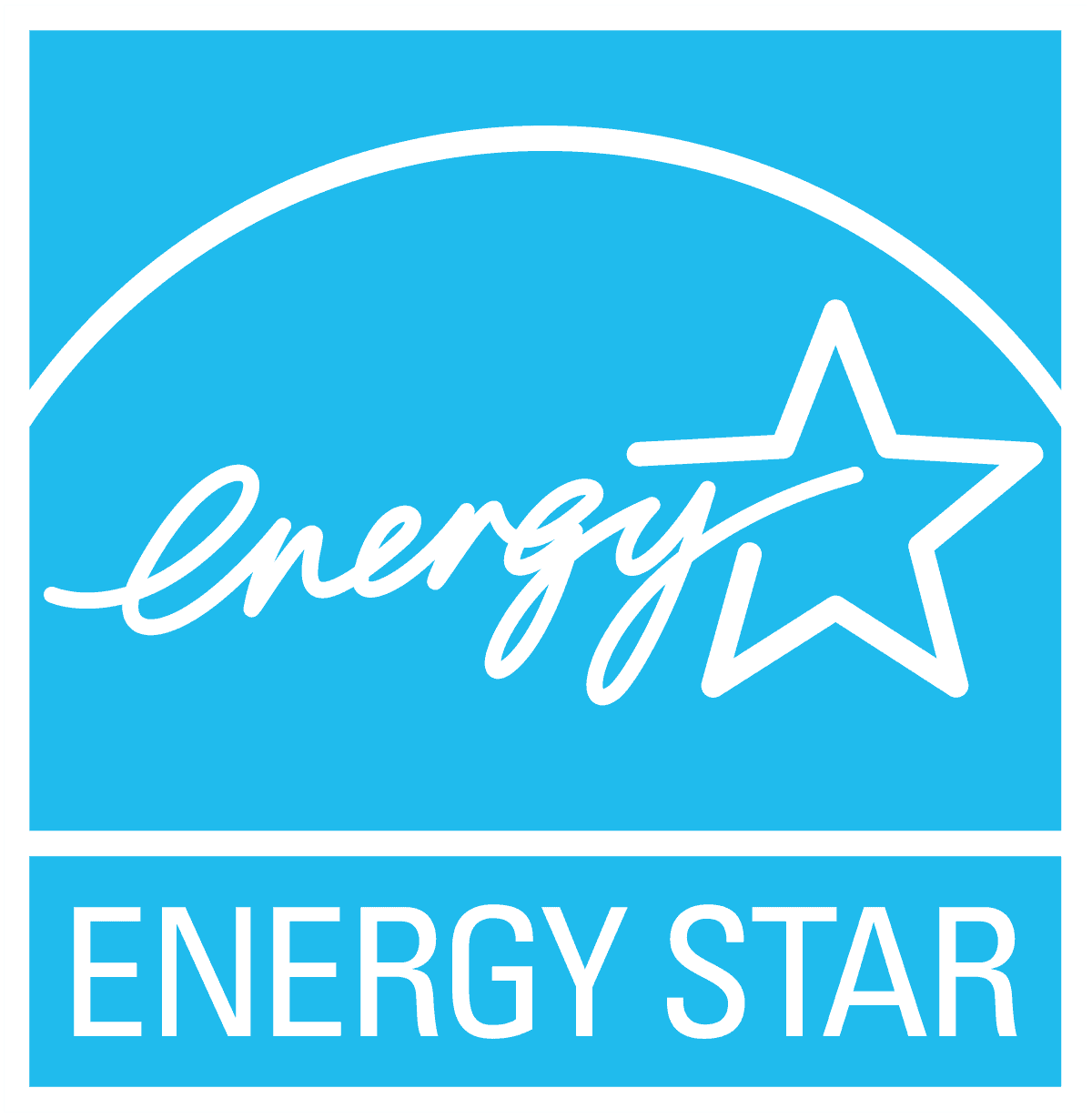 The ENERGY STAR logo in white on a blue background, featuring the word "energy" with a star and "ENERGY STAR" in a box below—perfect for showcasing in any premium sub zero appliance or wolf appliance showroom.