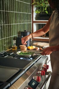 Many Wolf Ranges offers the opportunity to customize your cooking surface with a combination of traditional burners, indoor grill, griddle, French Top or Wok, making this the high-end kitchen range of your dreams.