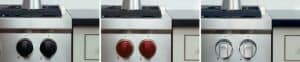 Don’t like the red knobs on a Wolf range? No problem, you can select red, black or silver to create your look.