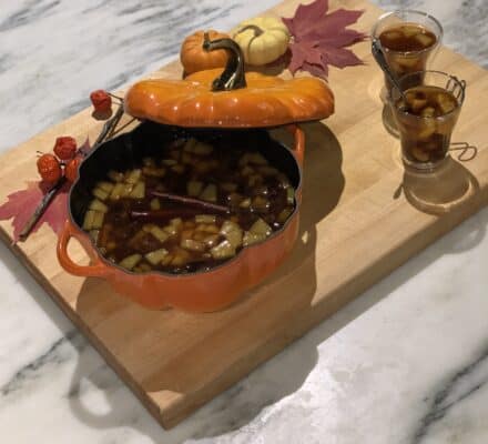 Warm and inviting Guatemalan Hot Punch (Ponche) with a mix of fresh fruits and spices