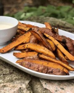 Clarke Chef’s Roasted Sweet Potato Wedges prepared in the Wolf Steam Oven.