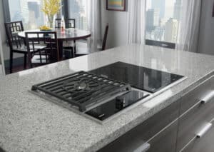 A Wolf Cooktop Module can be designed alongside other 15” modules such as a steamer, fryer, grill or multi-function burner.