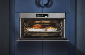 A Wolf Convection Steam Oven allows you to perfectly prepare a roast chicken and roasted vegetables side by side.