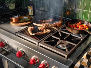 Topside range configuration offers the bonus of a dual fuel range.