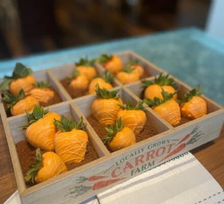 carrot themed chocolate strawberries