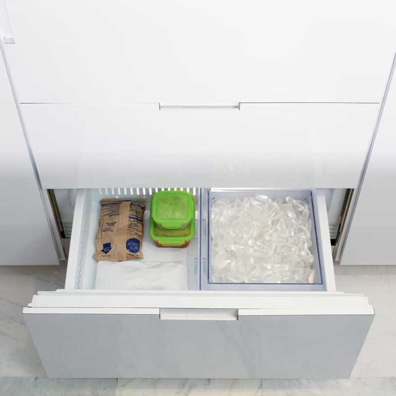 A Sub-Zero freezer with ice maker is a great choice for your designer kitchen.
