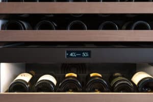 Depending on the model, Sub-Zero wine refrigeration offers storage temperature ranging from 39 to 65 degrees Fahrenheit to accommodate any type of wine in two separate compartments. 