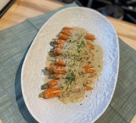 Creamed carrots made with Wolf Cooktop