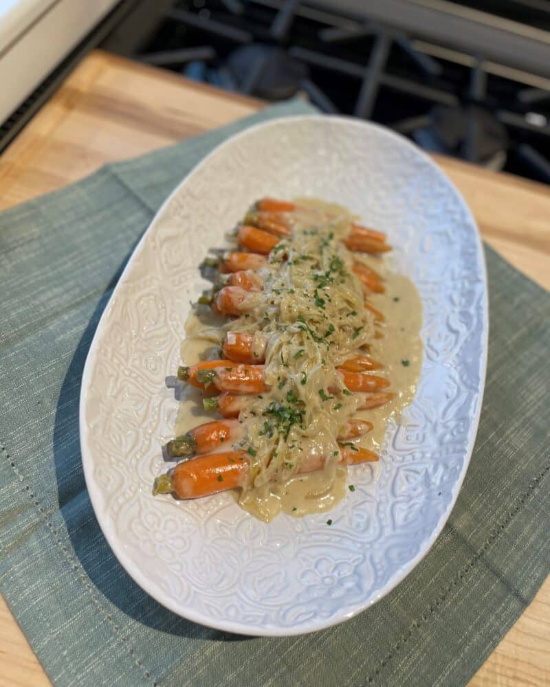 Creamed carrots made with Wolf Cooktop