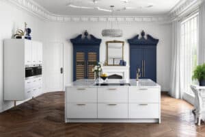 With an innovative designer, you can even adapt your Sub-Zero wine refrigeration to fit into custom cabinetry like these French armoires.