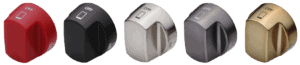 Choose from finishes including Wolf red, black, grey, stainless or brass for your Wolf Dual Fuel Range knobs.  
