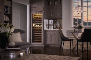 Sub-Zero wine refrigerators feature special glass and dark-colored back walls to ensure that the wine is never exposed to excessive light.