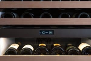 Depending on the model, Sub-Zero wine refrigeration offers storage temperature ranging from 39 to 65 degrees Fahrenheit to accommodate any type of wine in two separate compartments.