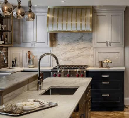Bistro-inspired kitchen by PK Surroundings featuring Sub-Zero and Wolf appliances.